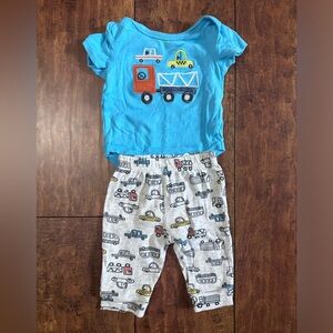 3-6 months trucks & cars baby outfit